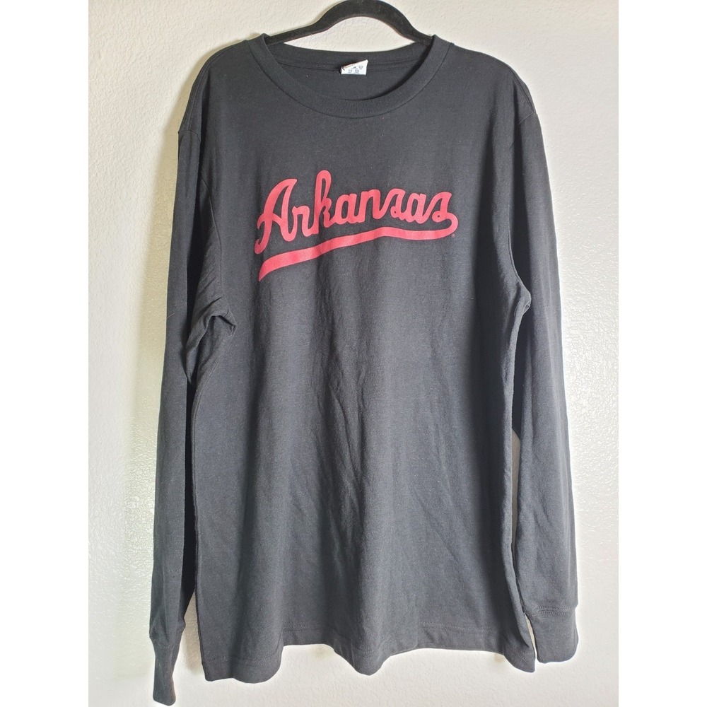 Charlie Hustle Arkansas Razorbacks Black‎ Script Long Sleeve Shirt - XL - Unisex